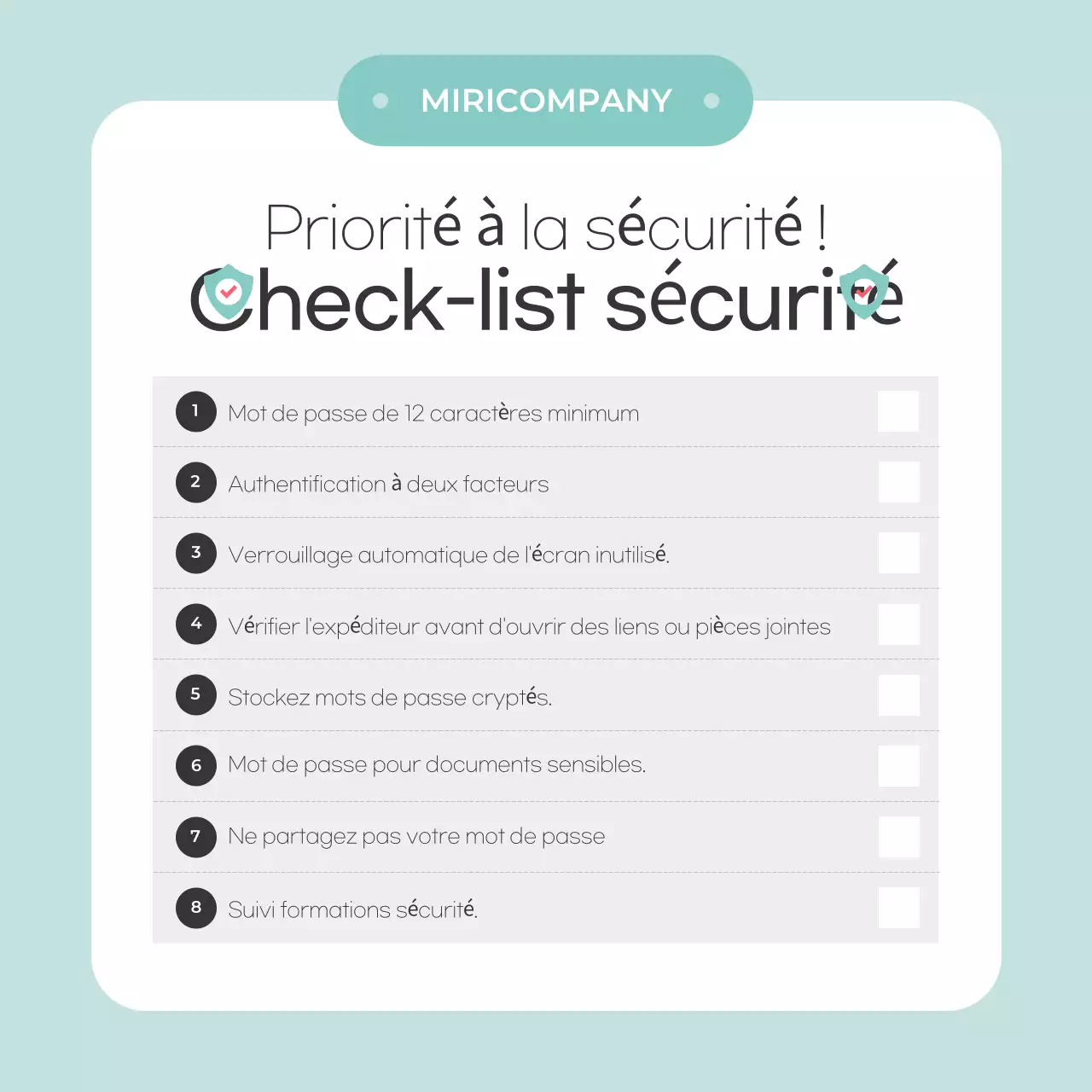Conseils de sécurité Mint Simple