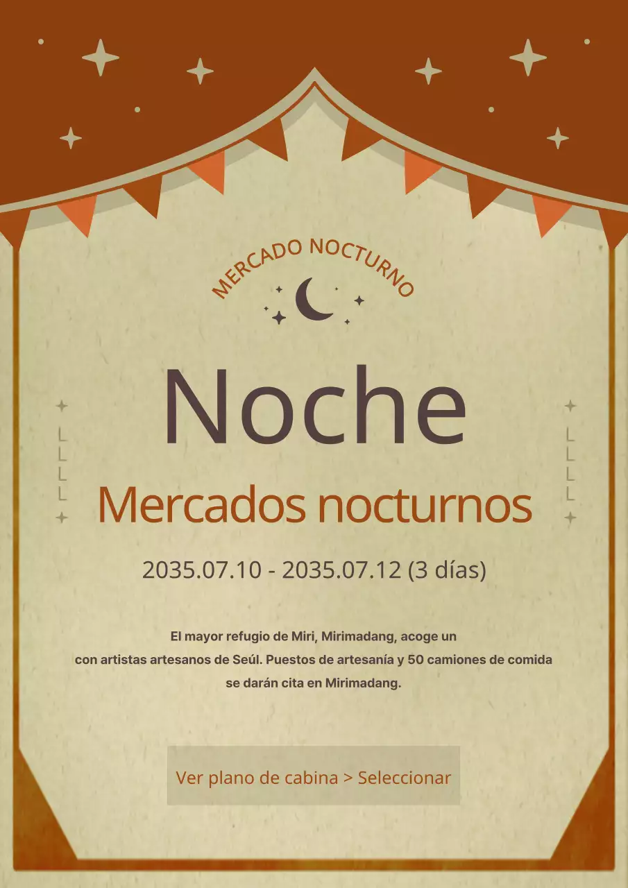 Guirnalda marrón y sencilla Guía del mercado nocturno de noche