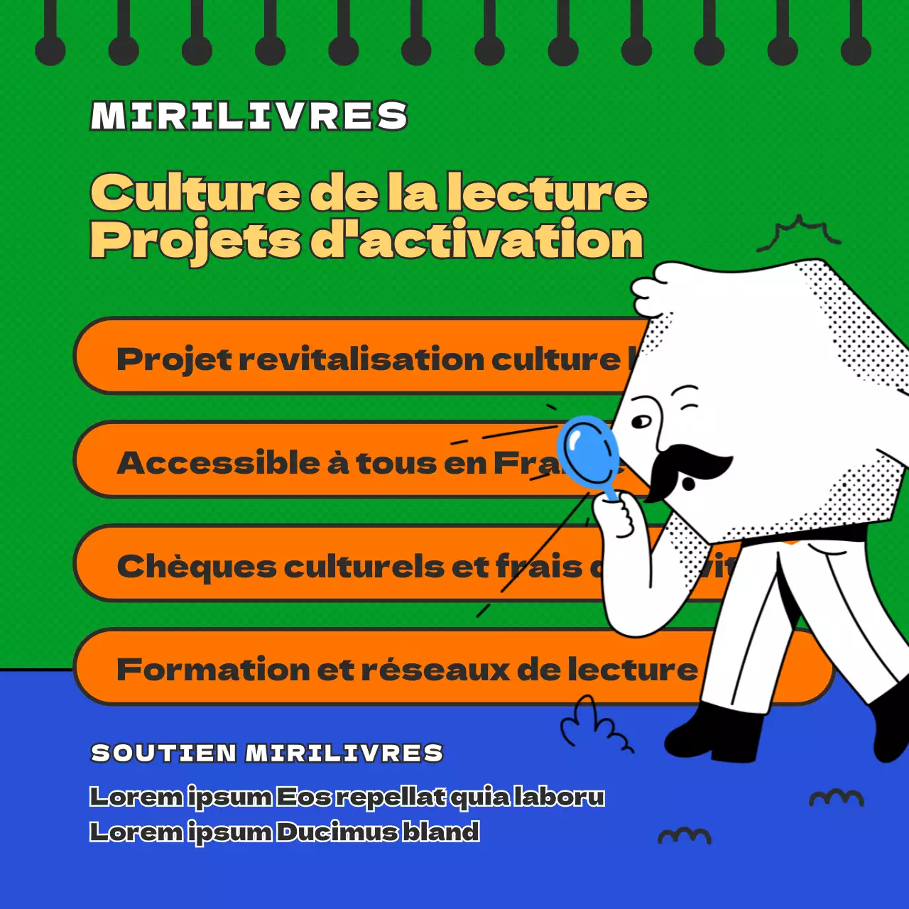 L'éditeur du concept rétro bleu et vert cherche des soutiens