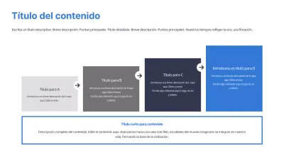 Una línea de tiempo limpia en azul y gris