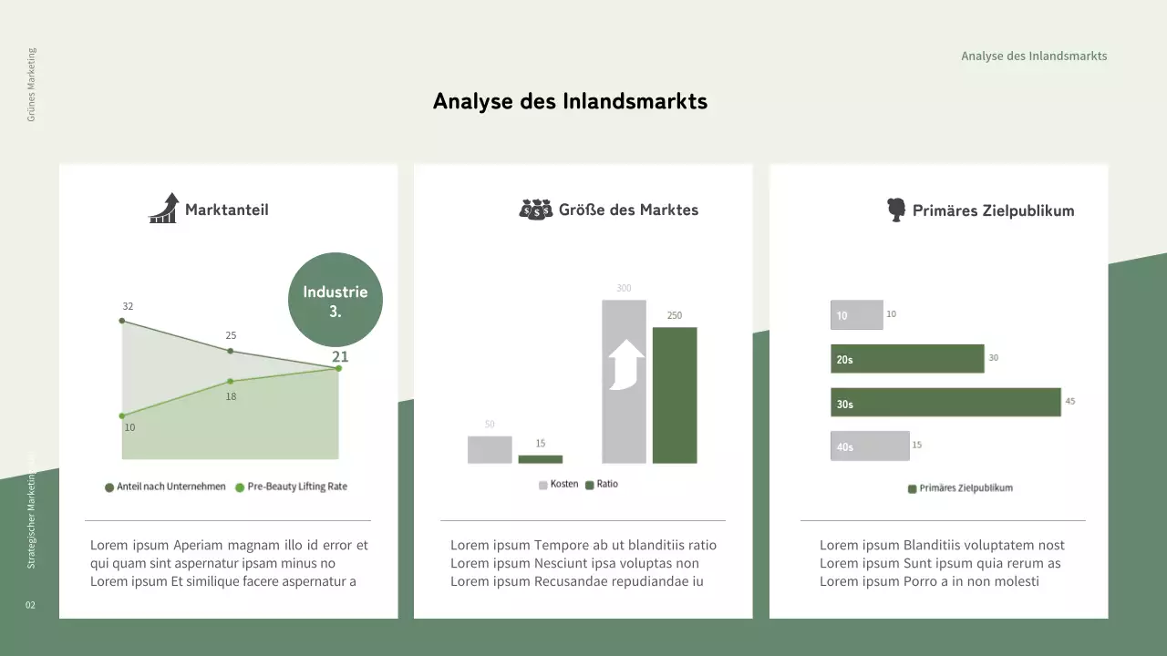 Umweltfreundliche grüne Marketingkosmetik in gedeckten Grün- und Schwarztönen