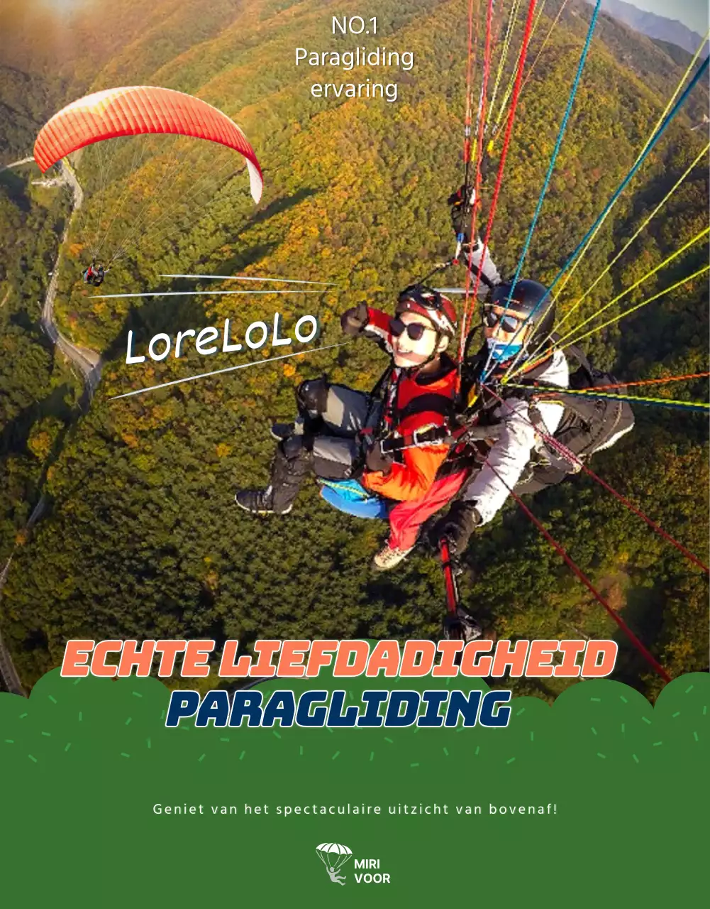 Detailpagina paragliding met oranje accenten in SkyConcept