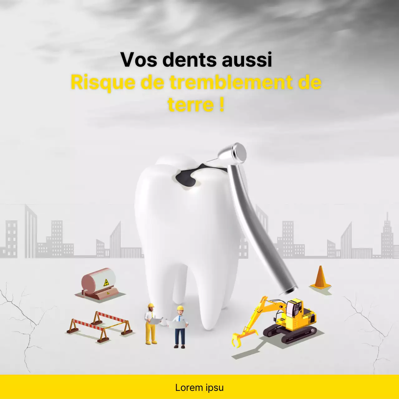 Promouvoir un cabinet dentaire moderne en jaune et gris