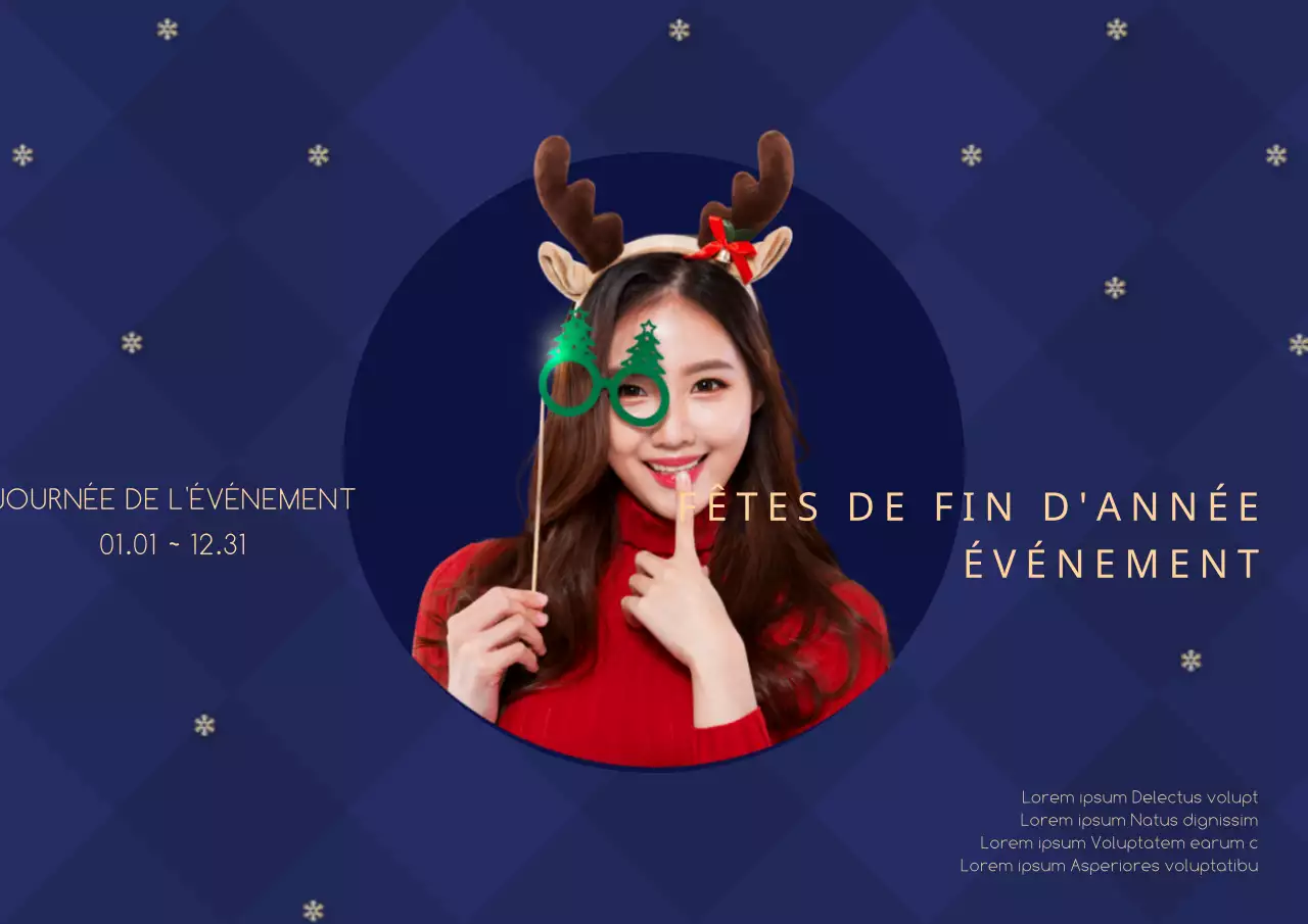 Une affiche de Noël élégante en rouge et bleu marine