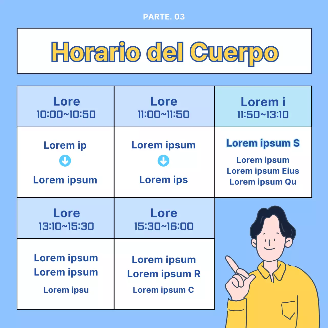 Azul claro y amarillo centro moderno de itinerarios juveniles contratación de mentores