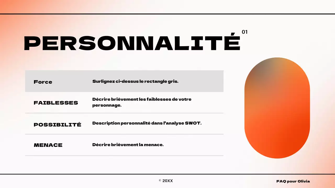 Infographie sur le concept de gradient simple en orange et blanc À propos de nous