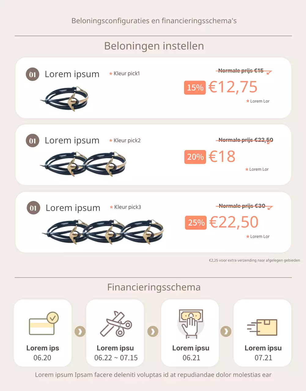 Beige Nationale Veteranen Welzijn Verbetering Armband Detailpagina financiering