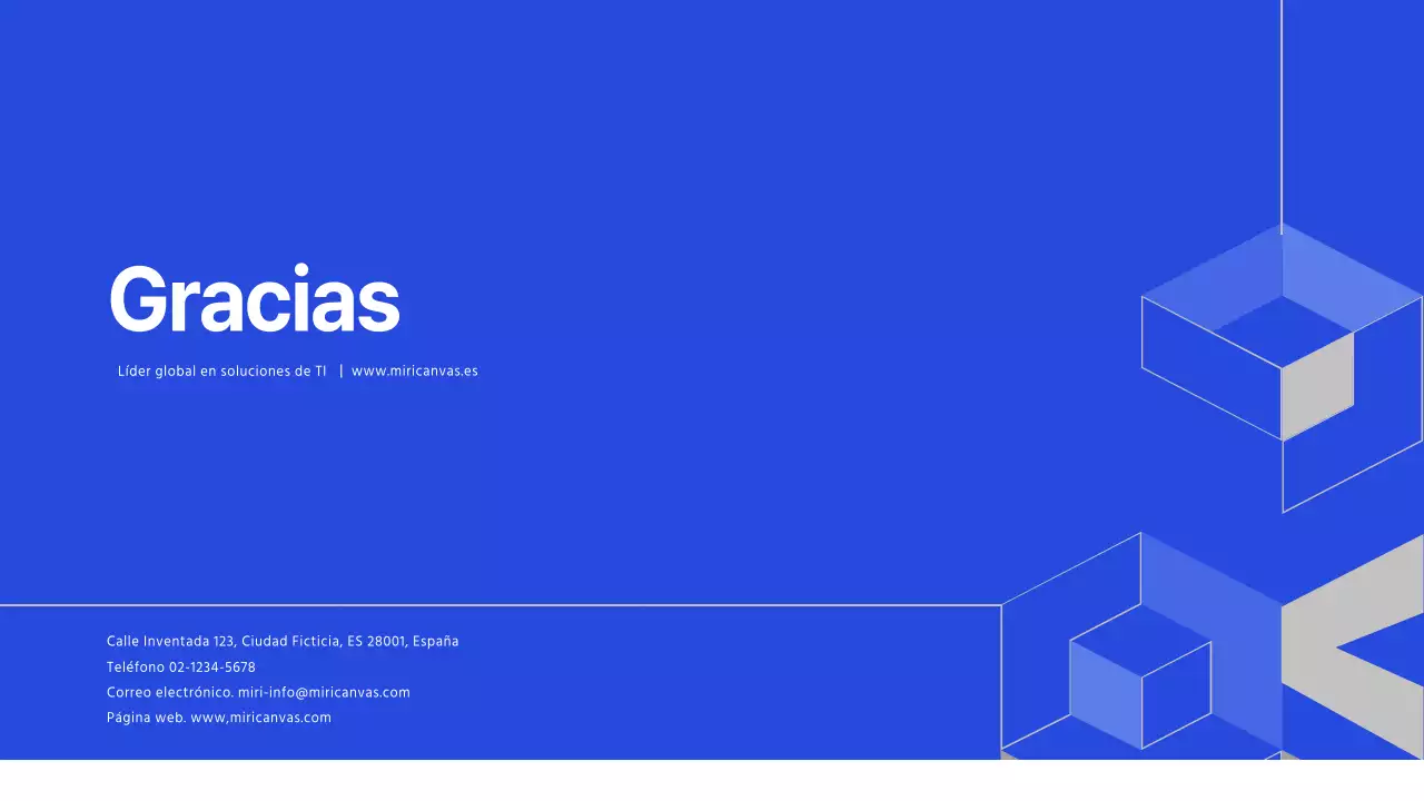 Perfil de empresa de TI en azul (presentación)