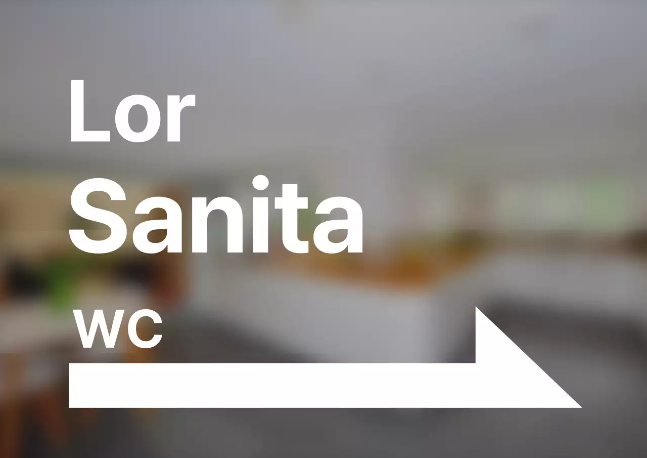 Sinalização direcional de casa de banho de estilo simples