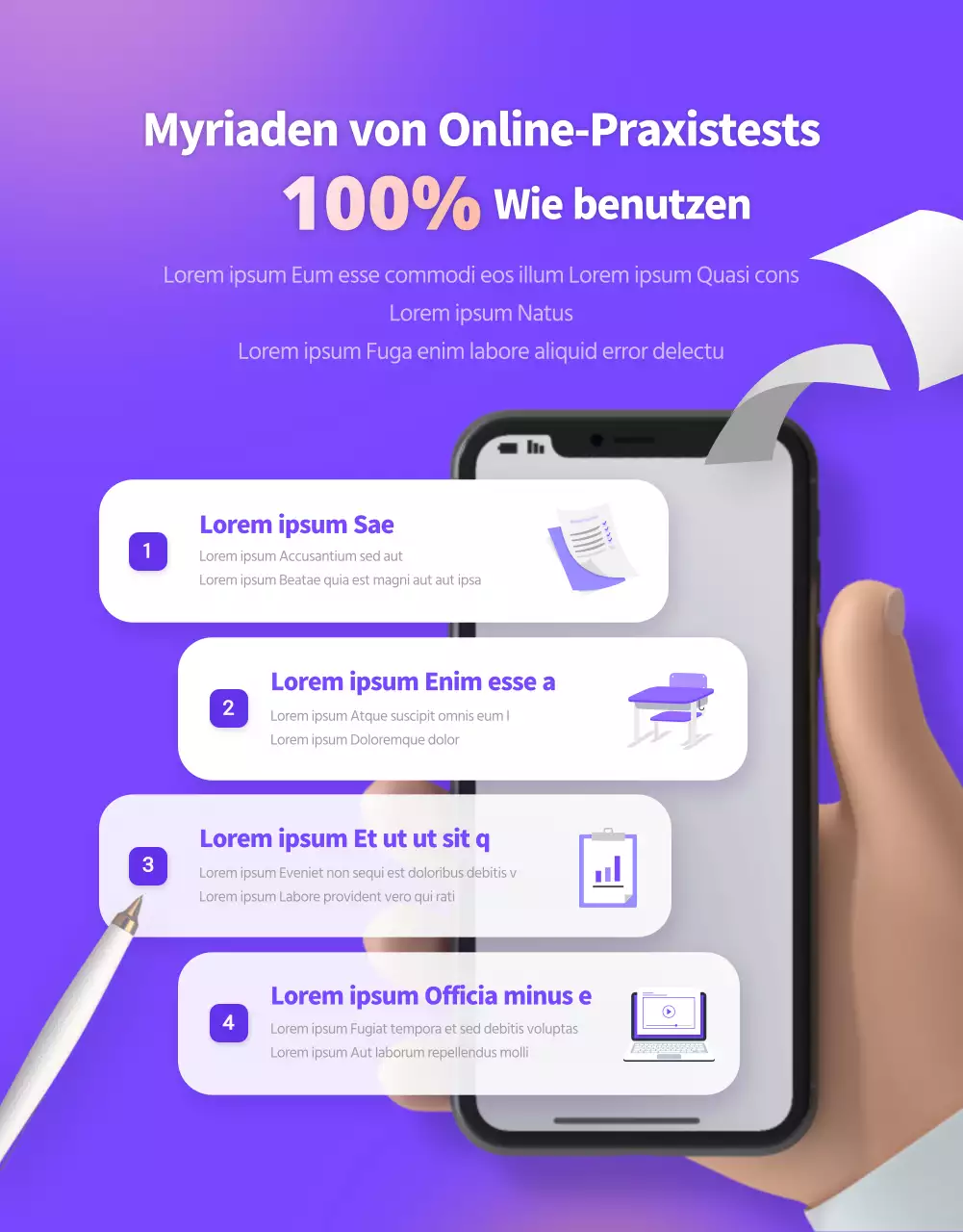Online-Praxistest mit lila Raumkonzept kaufen