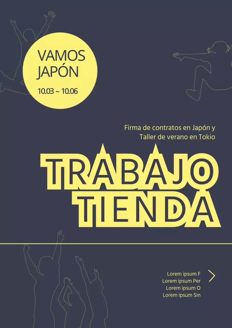 Cartel promocional sencillo de taller corporativo en amarillo y azul marino