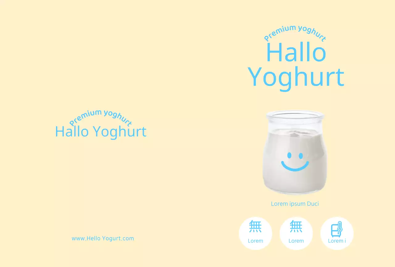 Schattige citroenyoghurt folderkaarten voor productpromotie