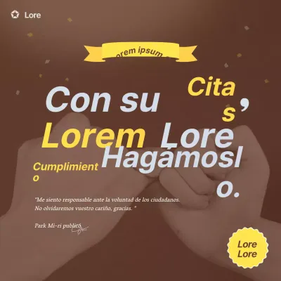 Marrón Amarillo Limpio centrado en el texto Gana las elecciones locales Medios de comunicación social