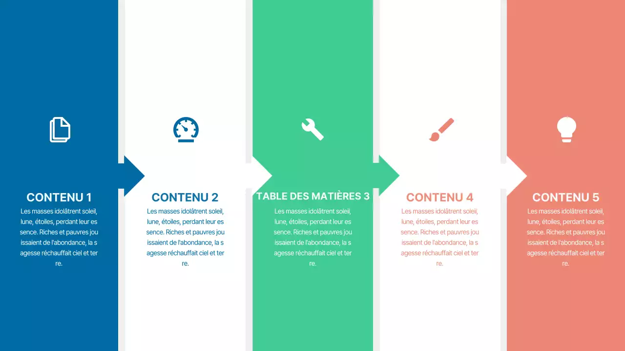 Une ligne du temps simple avec un concept coloré