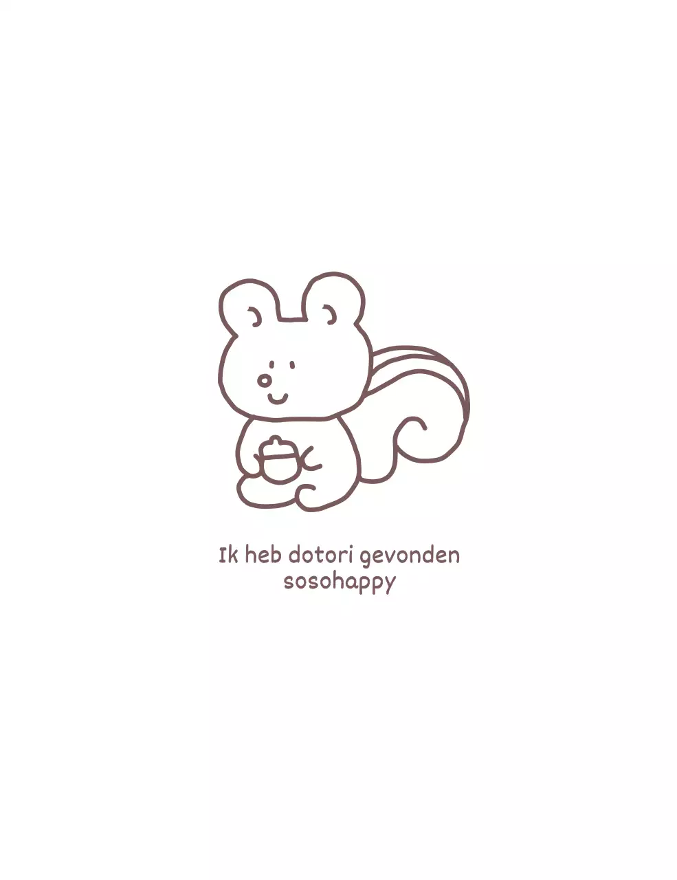 Schattige merchandise met een lijnillustratie van een eekhoorn