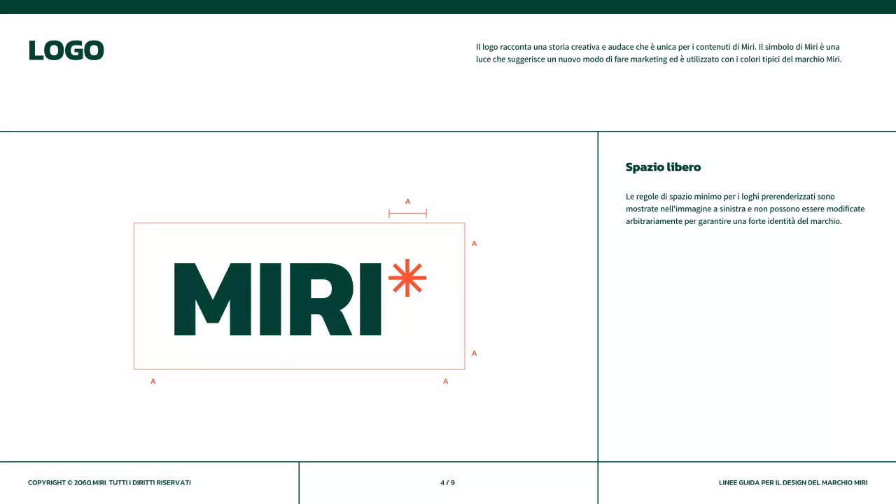 Linee guida del marchio semplici in verde con accenti arancioni