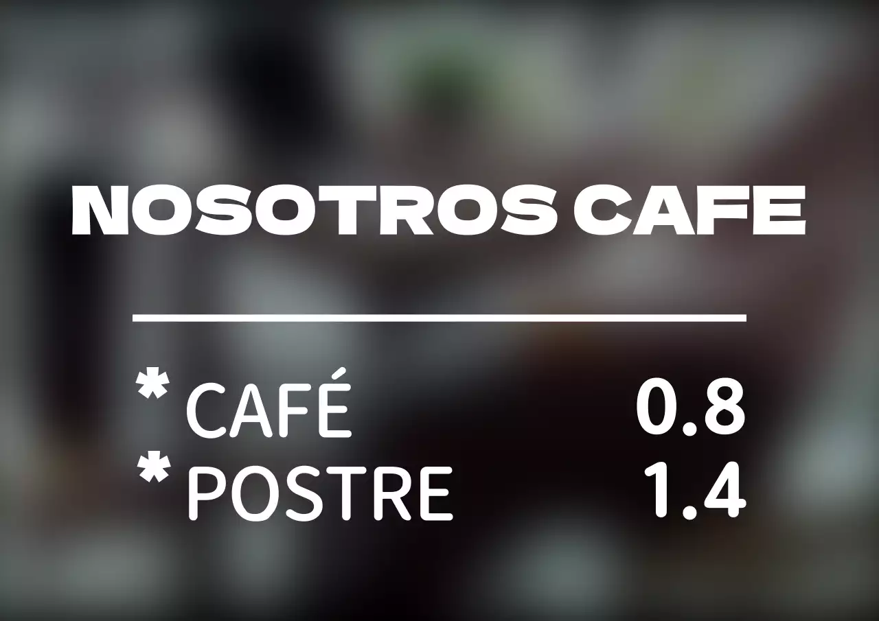 Un sencillo tablero de menú de cafetería con un estilo limpio