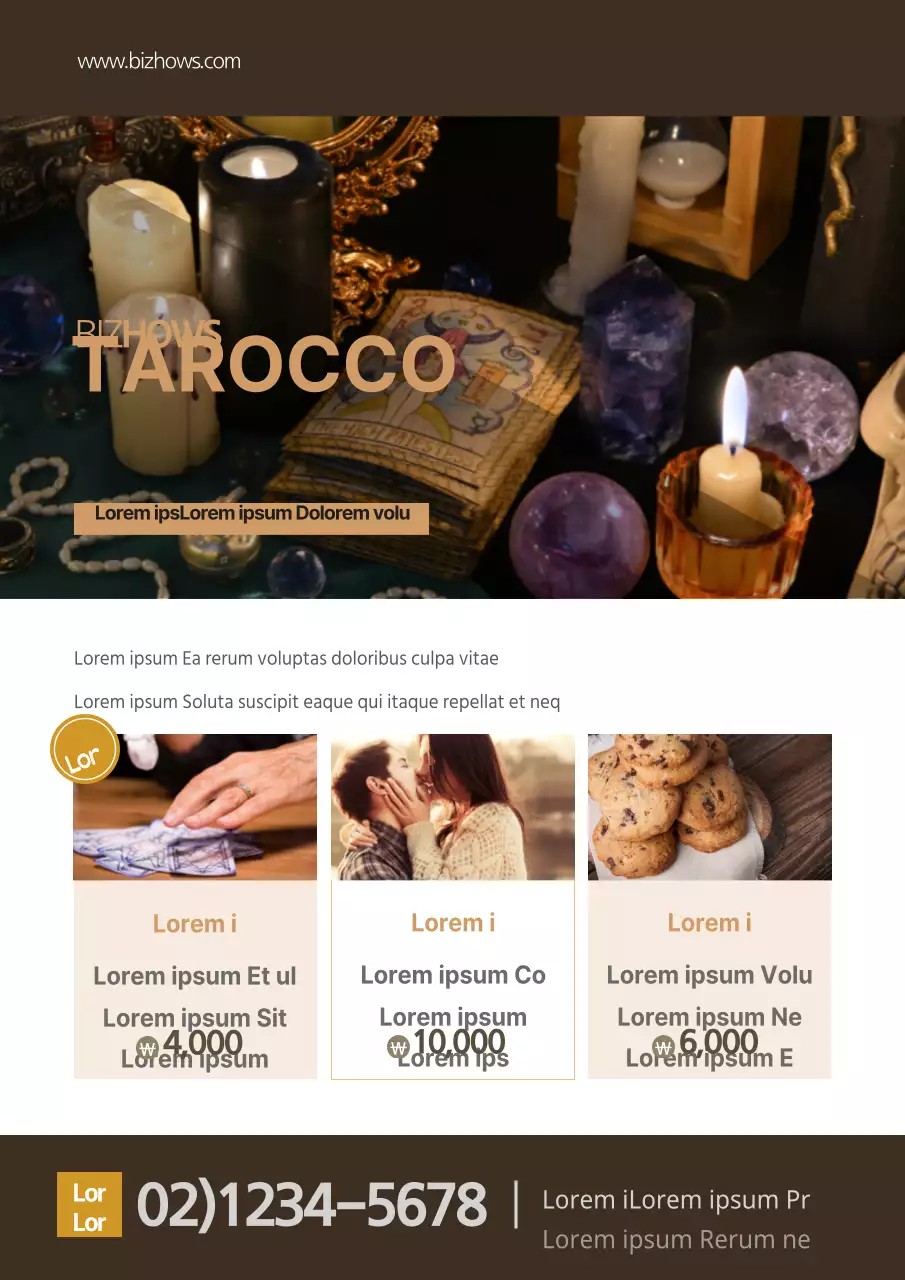 Promuovete il vostro negozio di tarocchi con foto marroni e mistiche