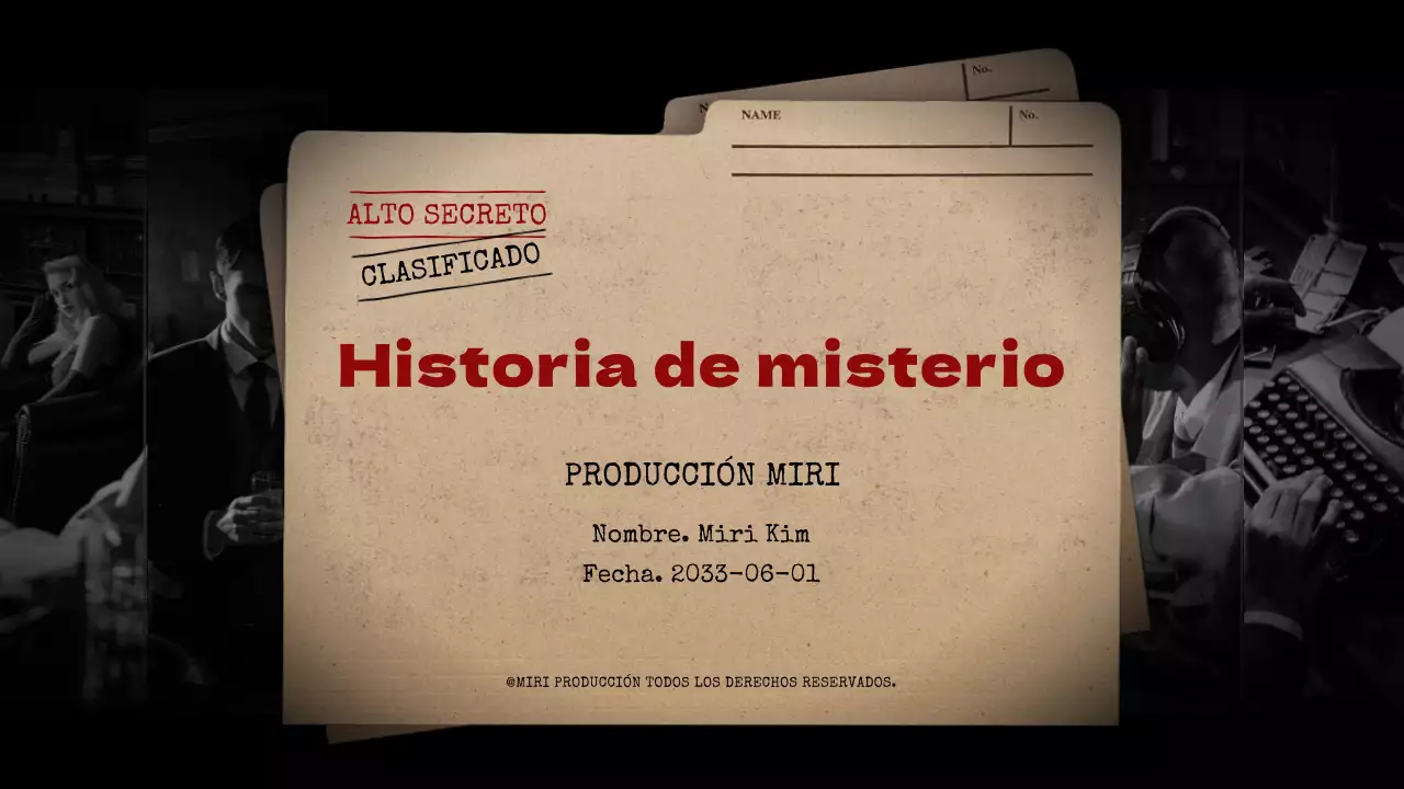Analizar las novelas de misterio con fondo negro y archivadores marrones