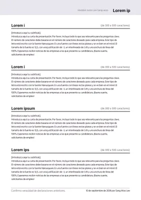 Un formulario de declaración personal gris y de concepto limpio