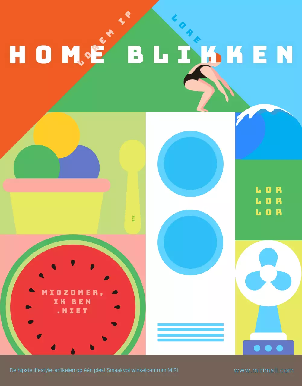 Een kleurrijk zomers thuiskomstevenement met een hemelsblauw tintje