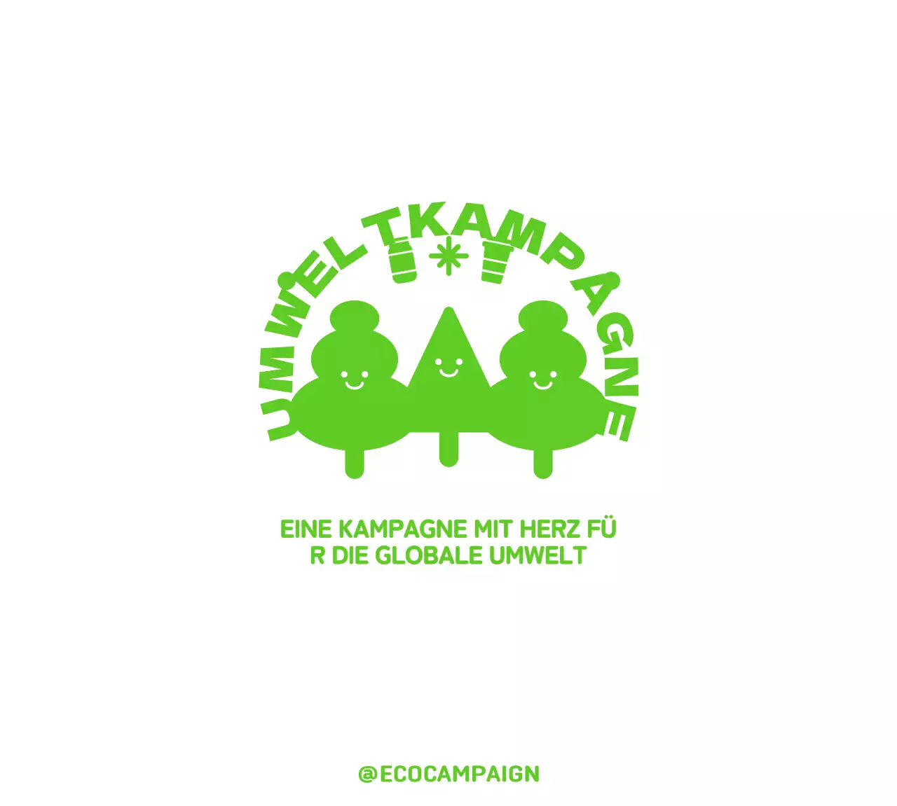 Öko-Kampagnen mit knuddeligen Holzfiguren und Textkombinationen gestalten