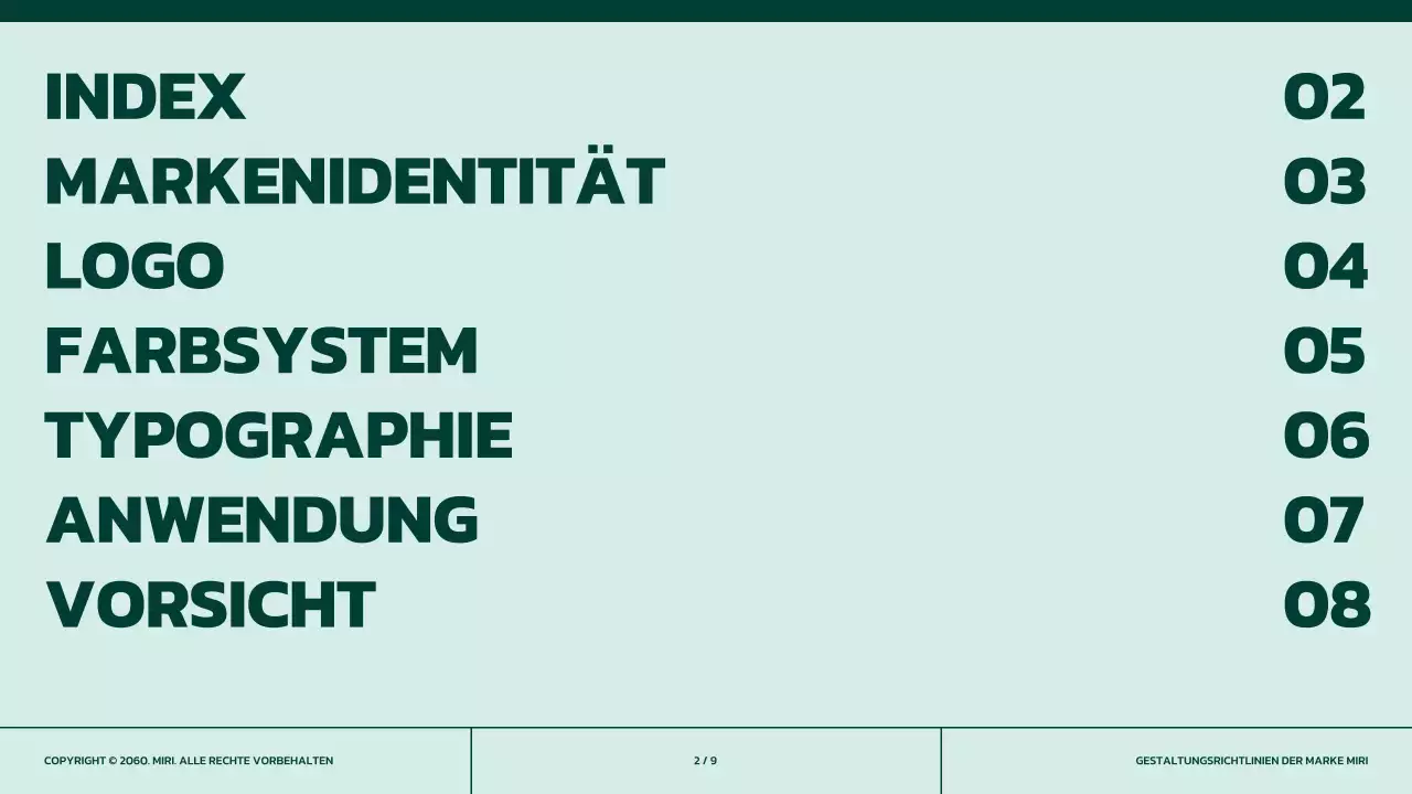 Einfache Markenrichtlinien in Grün mit orangefarbenen Akzenten