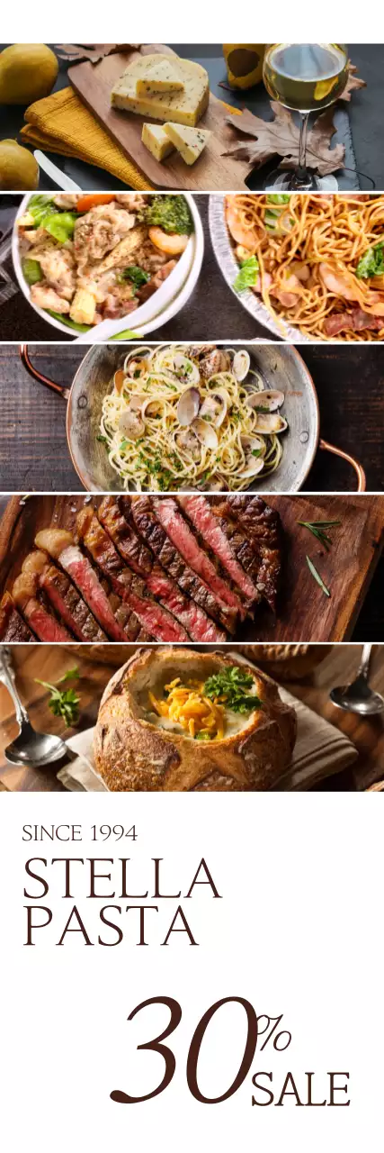 カラフル オシャレ レストラン ポスター ウェブバナー