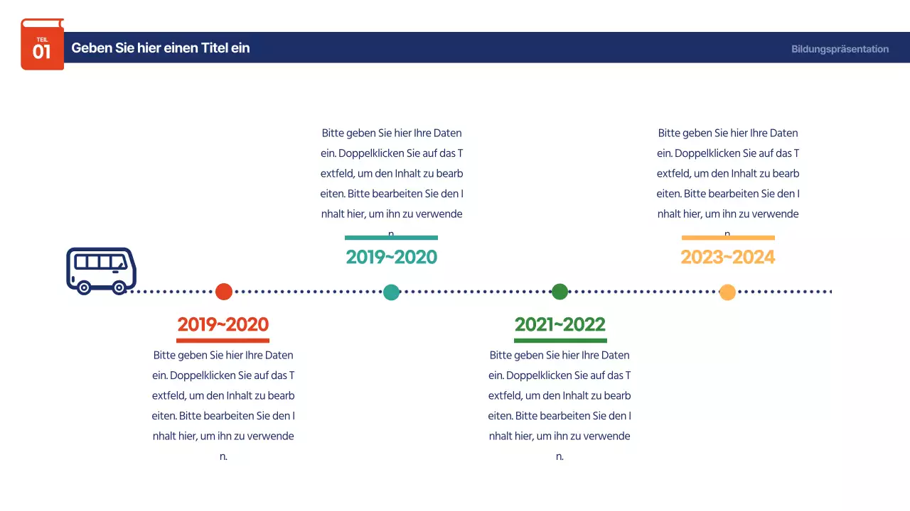 Niedliche regenbogenfarbene TIMELINE-Infografik