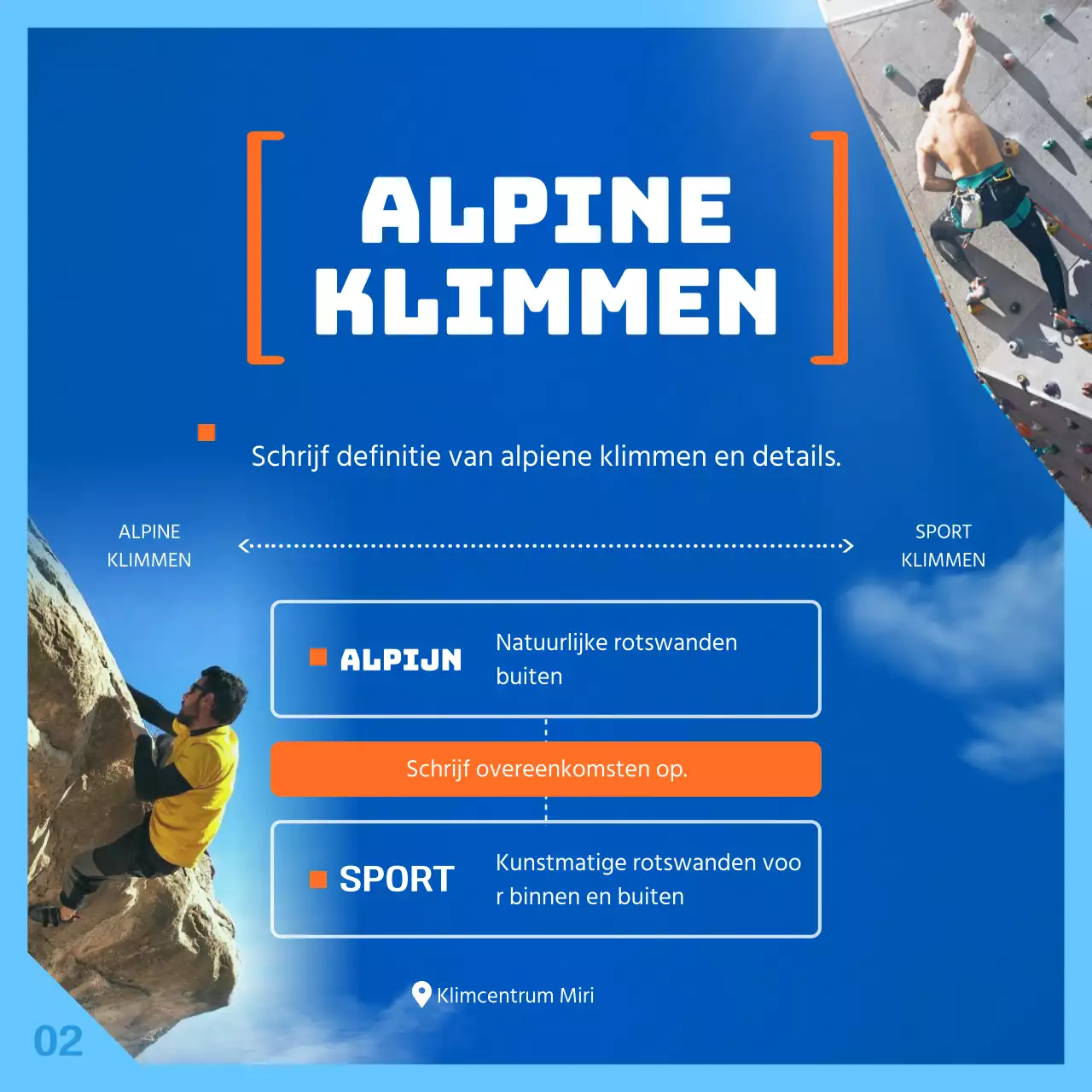 Over de blauwe en oranje lucht conceptklim