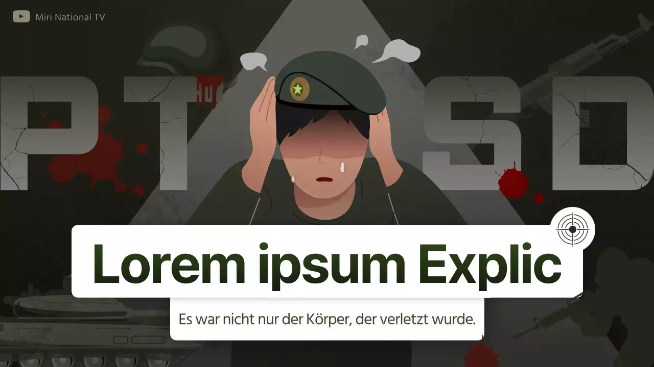 Khaki-Illustration Veteranen-Monat PTSD YouTube-Miniaturansicht