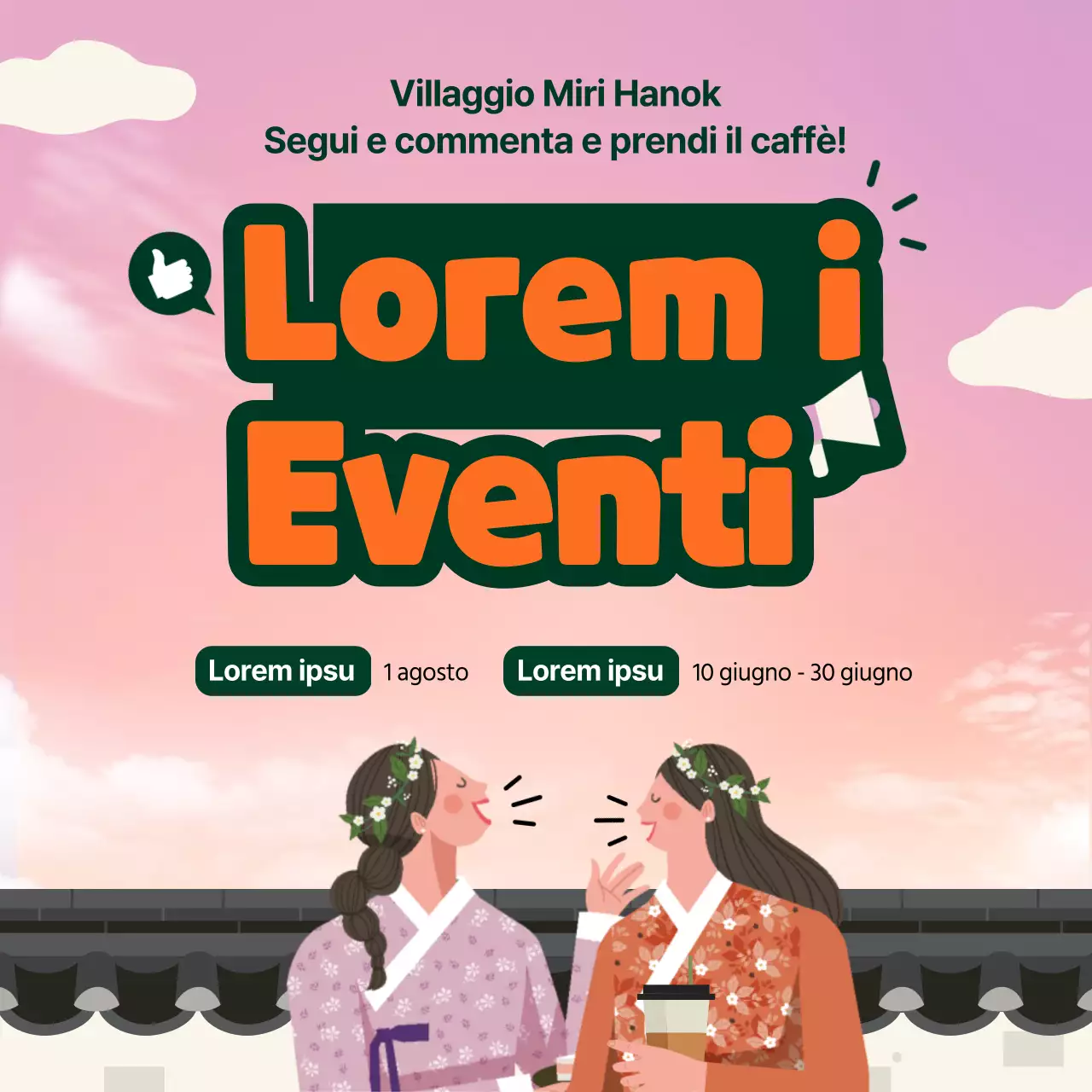 Diffondere la notizia con illustrazioni di persone in costume