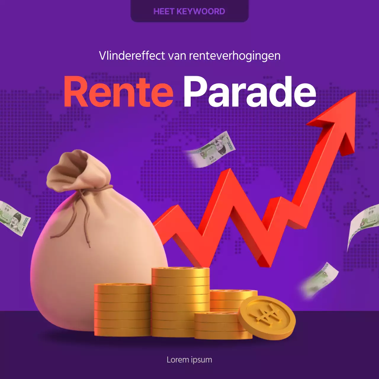 Informatie over renteverhogingen in paars en rood