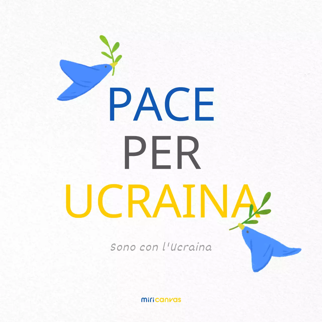 Concetto di pace ad acquerello in blu e giallo