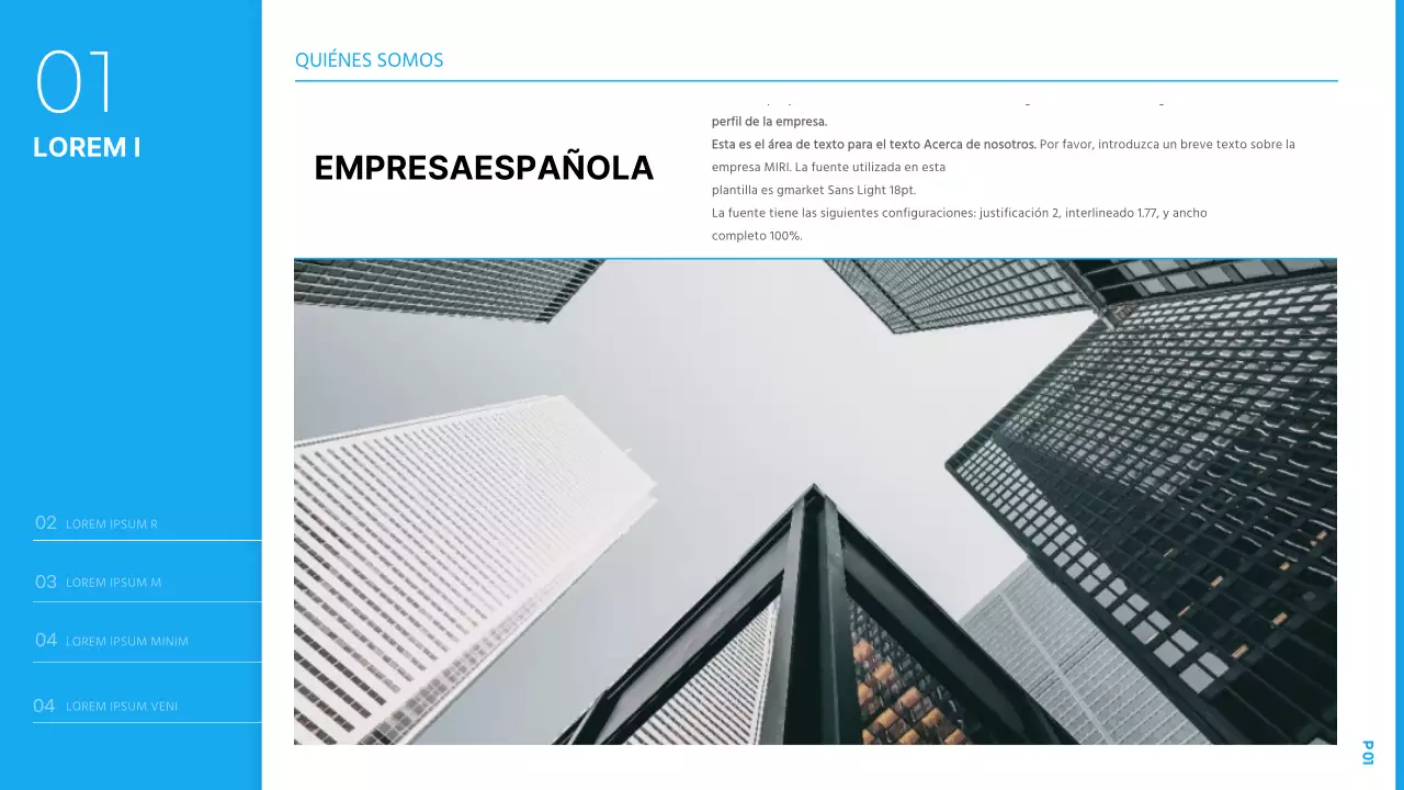 Presentación sencilla del plan de empresa de Año Nuevo en azul claro