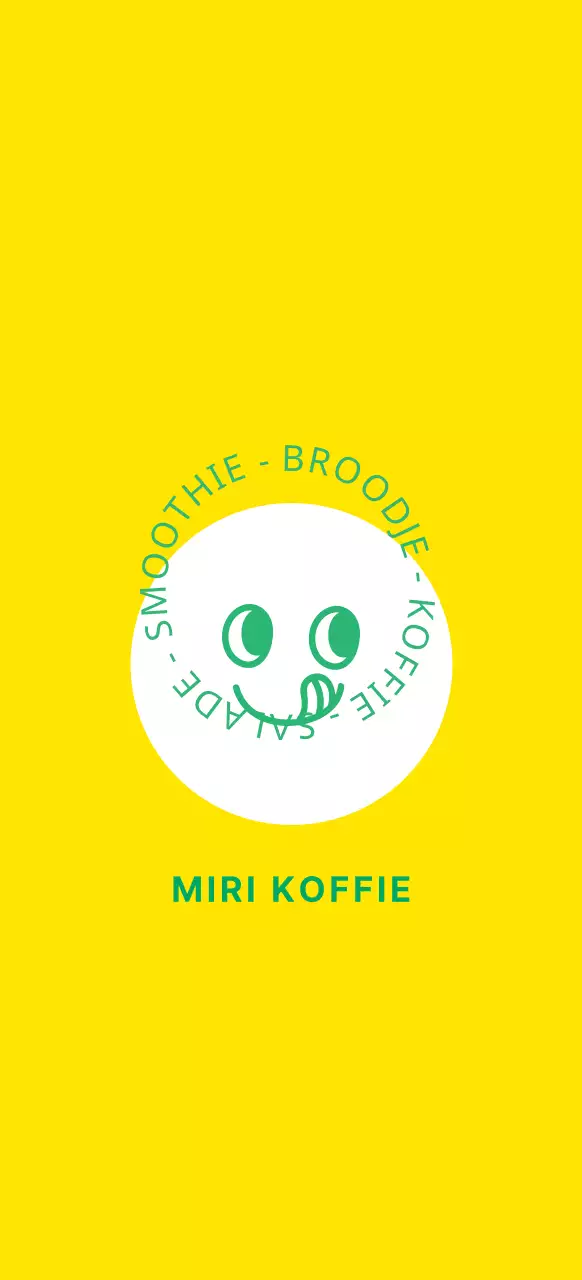 Promoot je café met een eenvoudig, gestileerd geel en groen embleemlogo