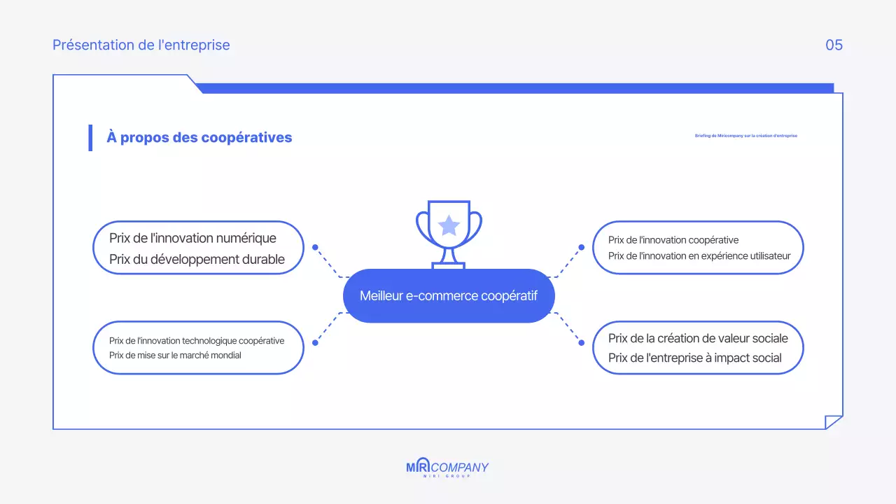 Un pitch deck moderne et bleu pour votre startup