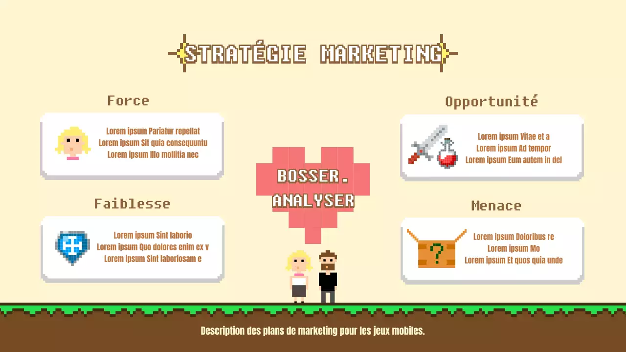 Plan de commercialisation des jeux mobiles Pixel