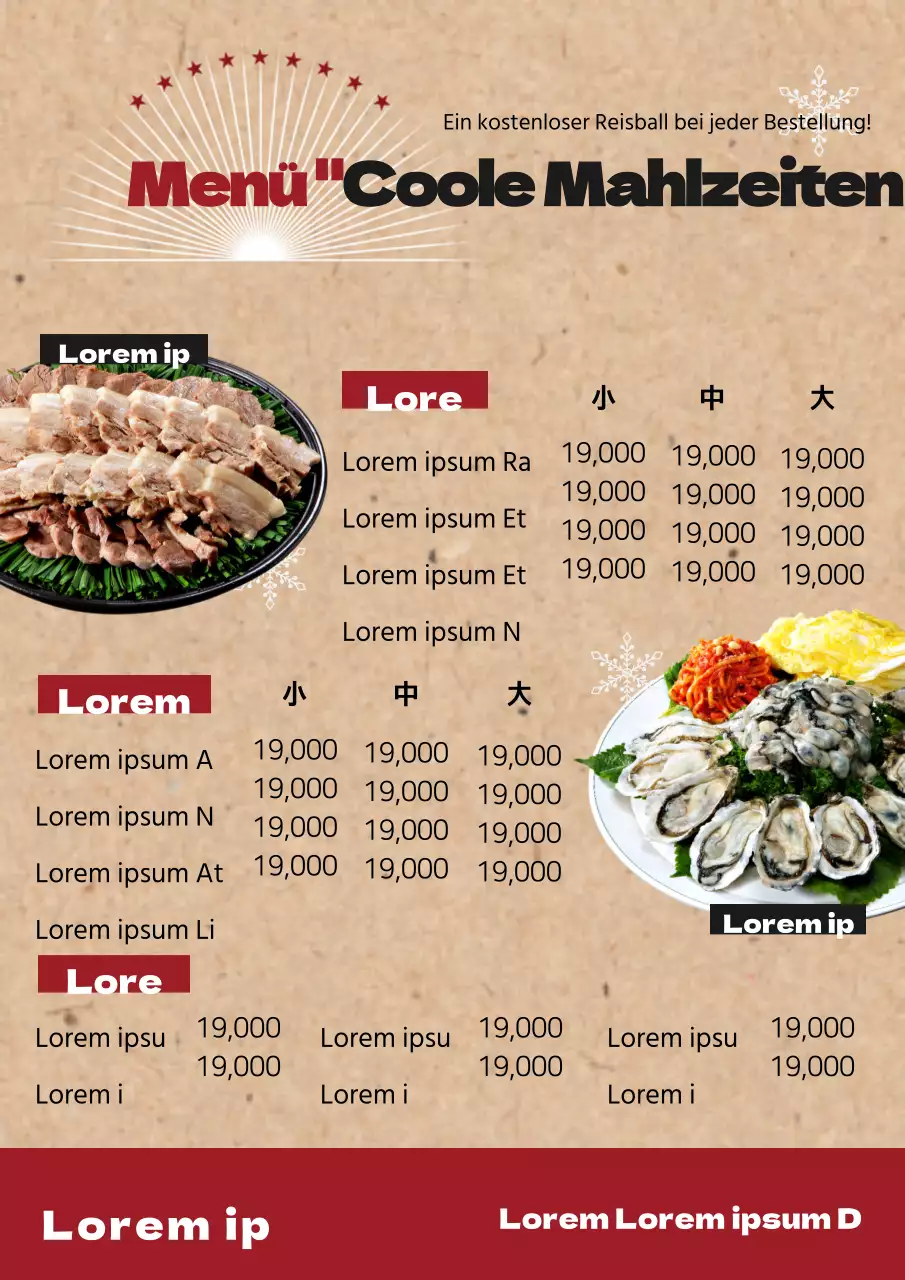 Speisekarte des Hotpot-Restaurants