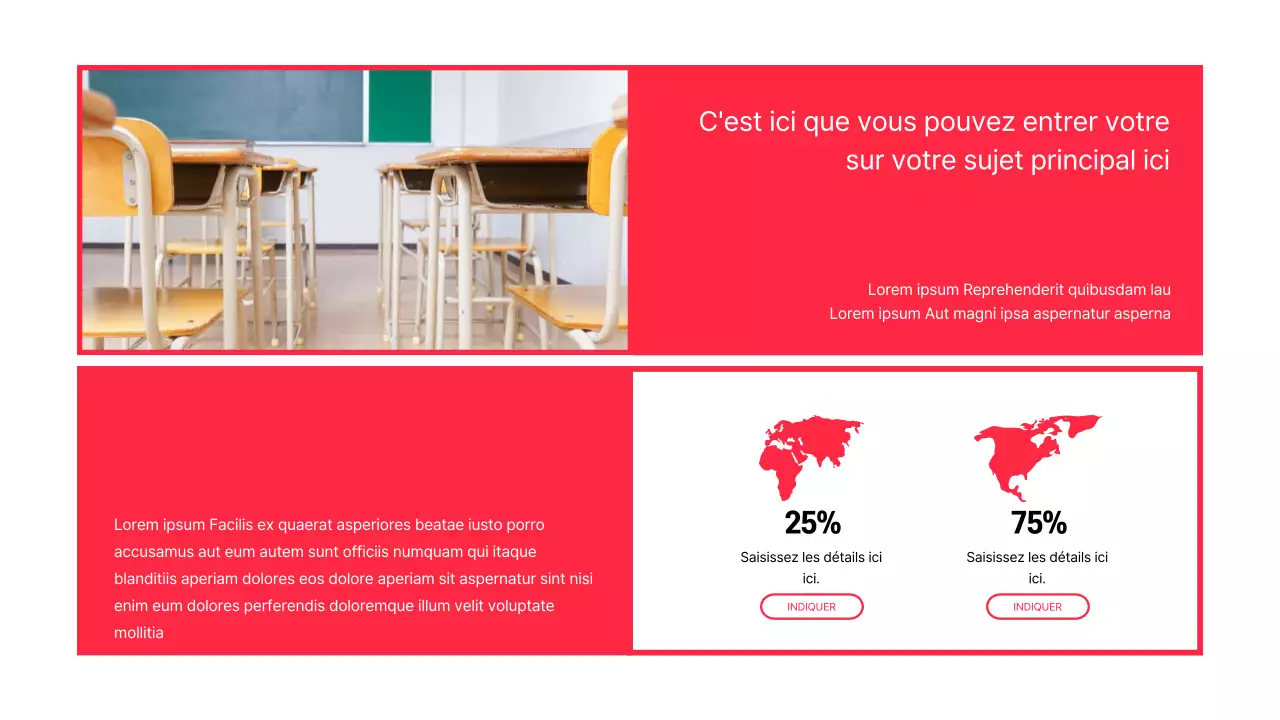 Carte conceptuelle simple en rouge