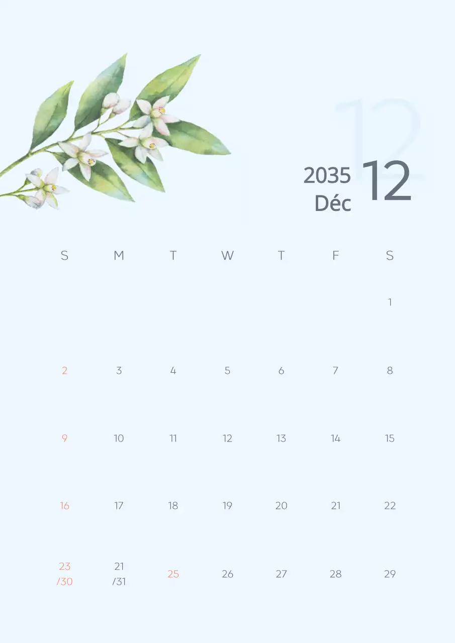 Calendrier des fleurs