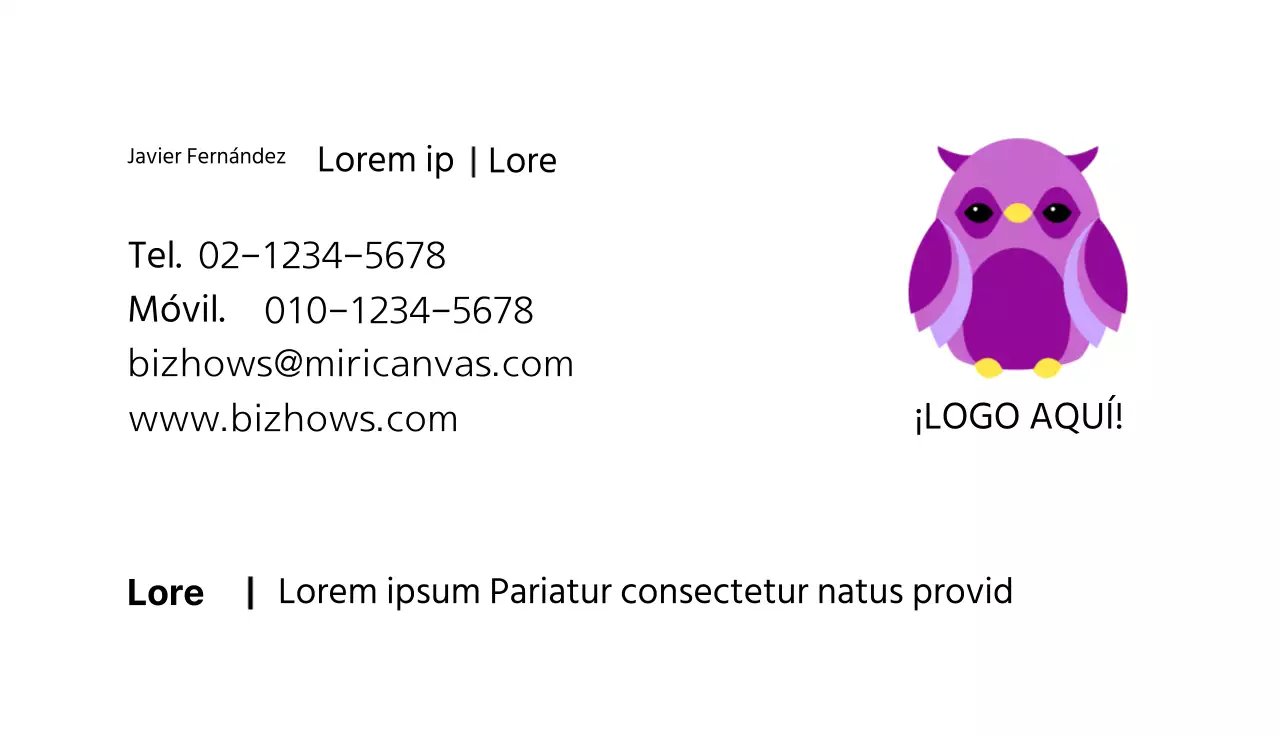 Tarjetas de visita personalizadas Búho