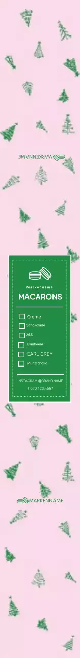 Rosa Grün Baum Muster Cafe Checkliste