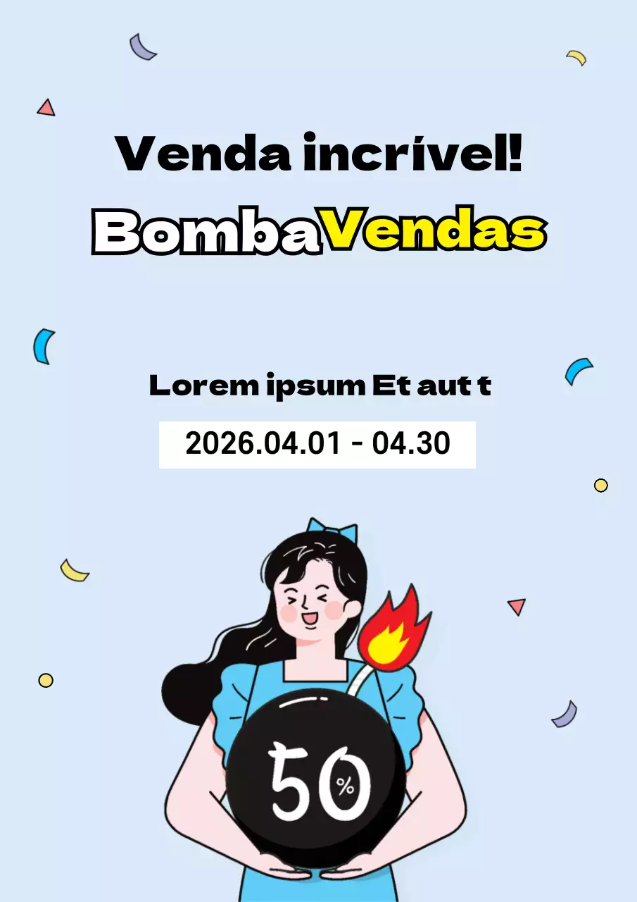 Promover um evento de saldos super-duper em azul claro