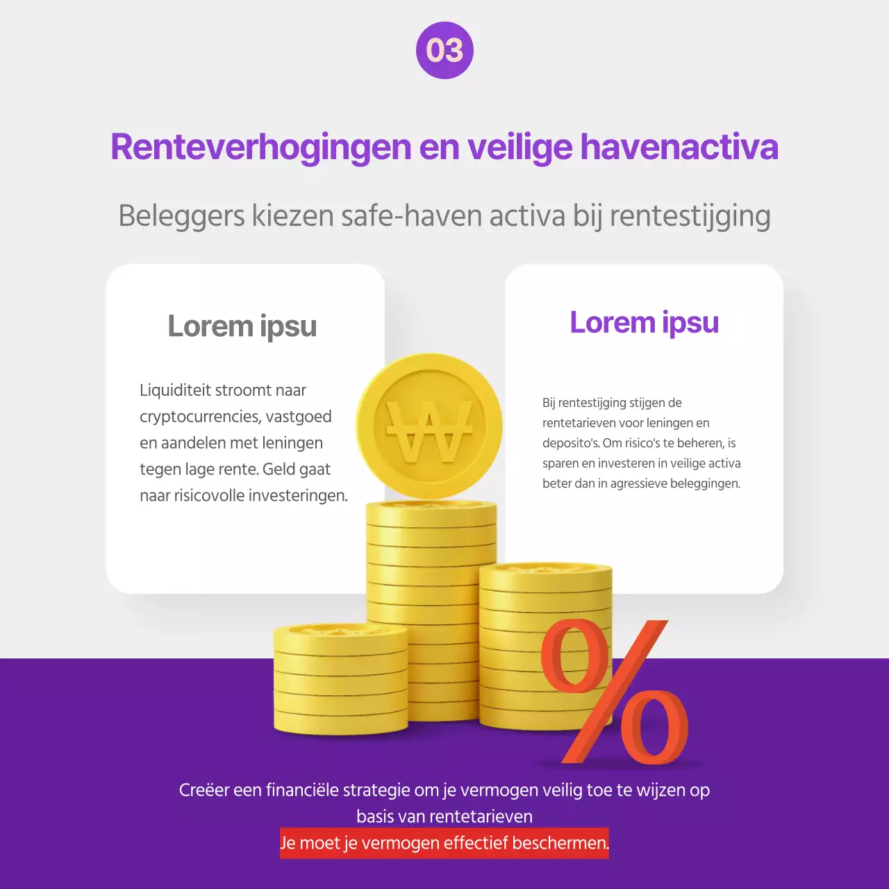 Informatie over renteverhogingen in paars en rood