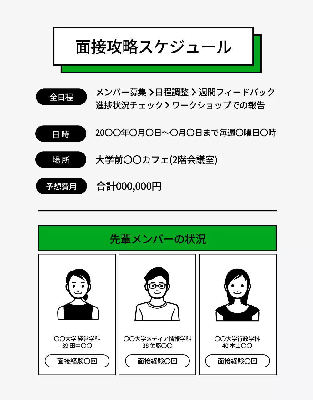 緑 シンプル 就職 ポスター 詳細ページ