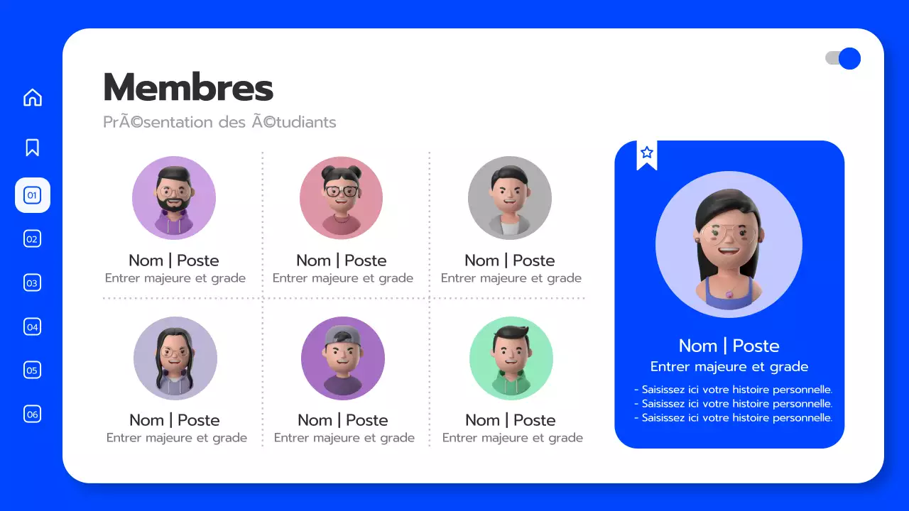 Convocation de l'université en 3D bleu