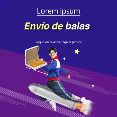 Bala de reparto sobre fondo púrpura-azul