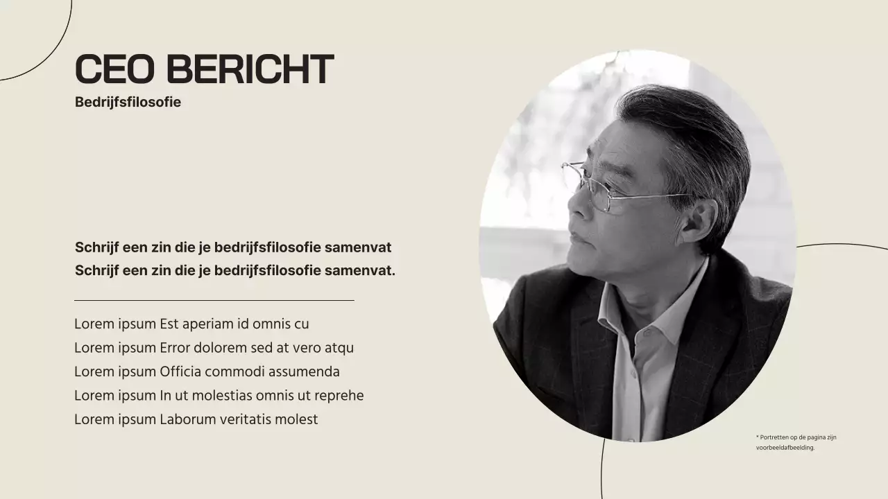 Een eenvoudig bedrijfsprofiel in beige