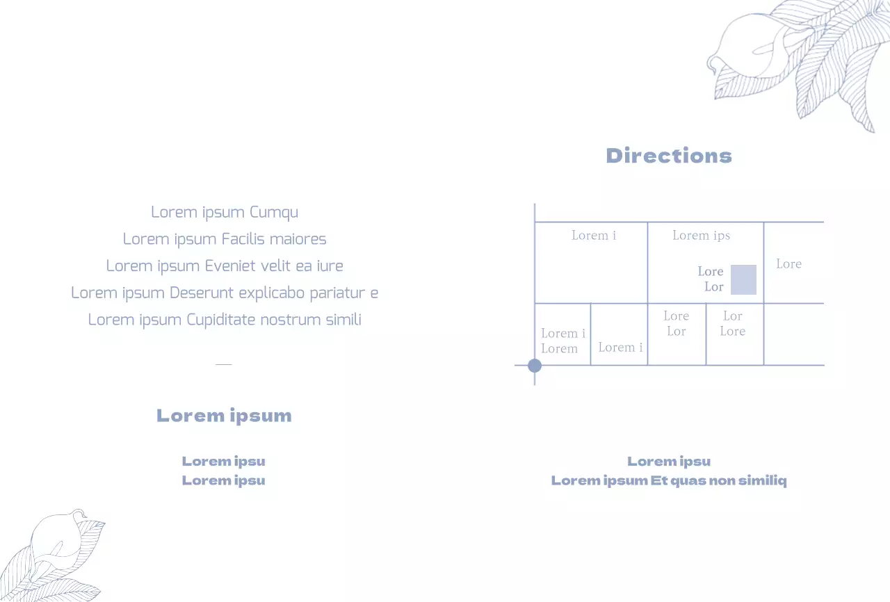 Invitation de mariage épurée avec des illustrations bleu clair